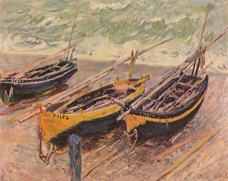 Three Fishing Boats, Claude Monet